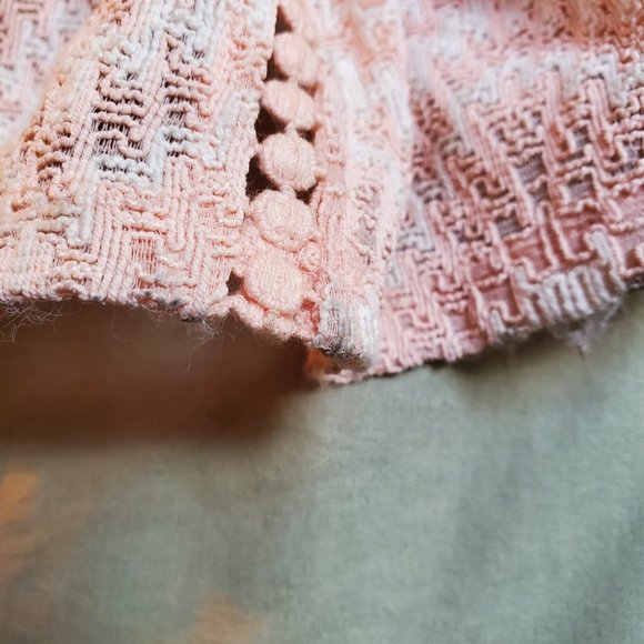 GUESS | Maxi Light  Salmon Backless Side Slit Macramè Janet Dress (Size L) - Picture 15 of 16